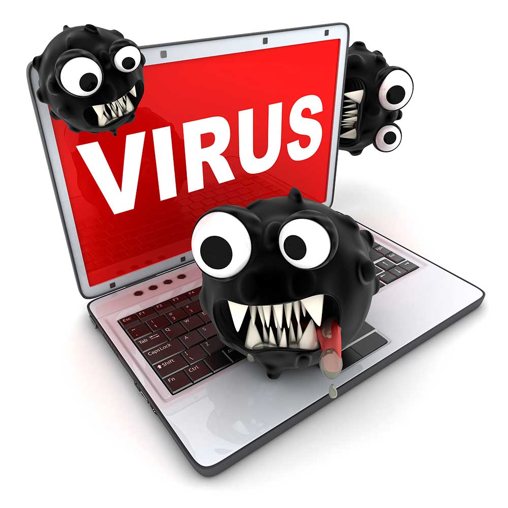 вирусы возле компьютера